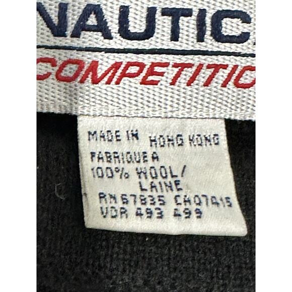 Nautica Competition Unisex Black Mock Wool Elbow Patch Size Large Sweater - Picture 6 of 11